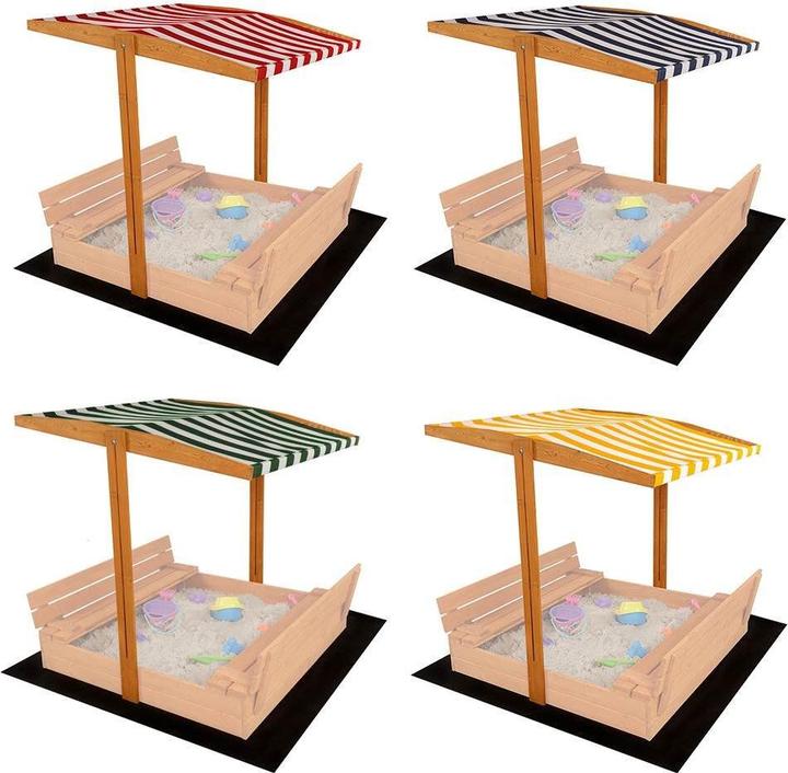 Baby Mix Schutzschild für Kindersandkasten 120x120 cm blau und weiss