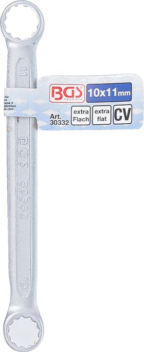 Image du produit BGS Clé polygonales double embouts extra plate 10 x 11 mm (10 mm, 11 mm)