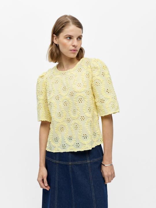 Image du produit Object Besticktes Oberteil mit Puffärmeln (42)