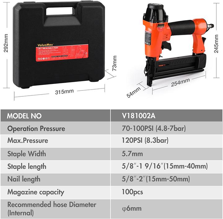 Actual product image ValueMax 2 in 1 pneumatic nailer (incl. accessories)