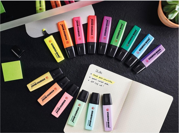 Produktbild STABILO BOSS ORIGINAL Pastel Textmarker (Sortiert, 5 mm, 4 x)