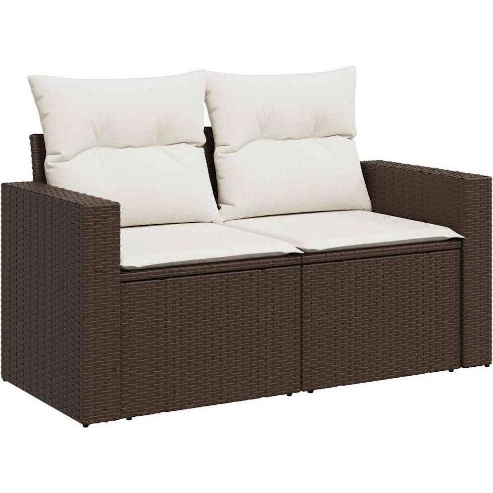 Thumbnail - VidaXL, Gartenlounge, 8-tlg. Garten-Sofagarnitur mit Kissen Braun Poly Rattan