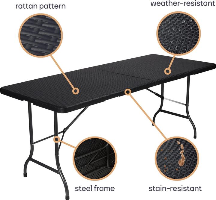 Produktbild Perel Klapptisch RattanOptik