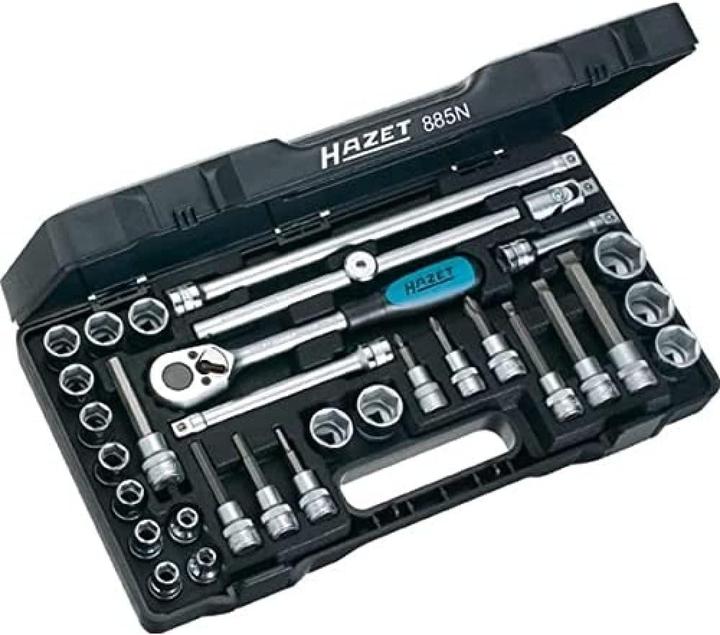 Produktbild HAZET Steckschlüssel Satz 885N ∙ Vierkant10 mm (3/8 Zoll) ∙ Aussen Sechskant-Tractionsprofil, Innen … (10  mm, 11 mm, 12 mm, 13 mm, 14 mm, 15 mm, 16 mm, 17 mm, 18 mm, 19 mm, 20 mm, 21 mm, 22 mm, 4 mm, 5 mm, 6 mm, 7 mm, 8 mm, 9 mm)