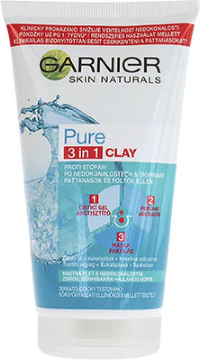 Produktbild Garnier Pure Cleaning Gel Scrub And Mask Against Imperfections 3In1 (Reinigungstücher Gesicht, 150 ml)