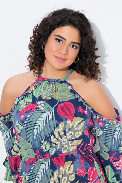 Produktbild Ulla Popken Kleid, A-Linie, Rundhals, schulterfrei, 3/4-Arm (42, 44)