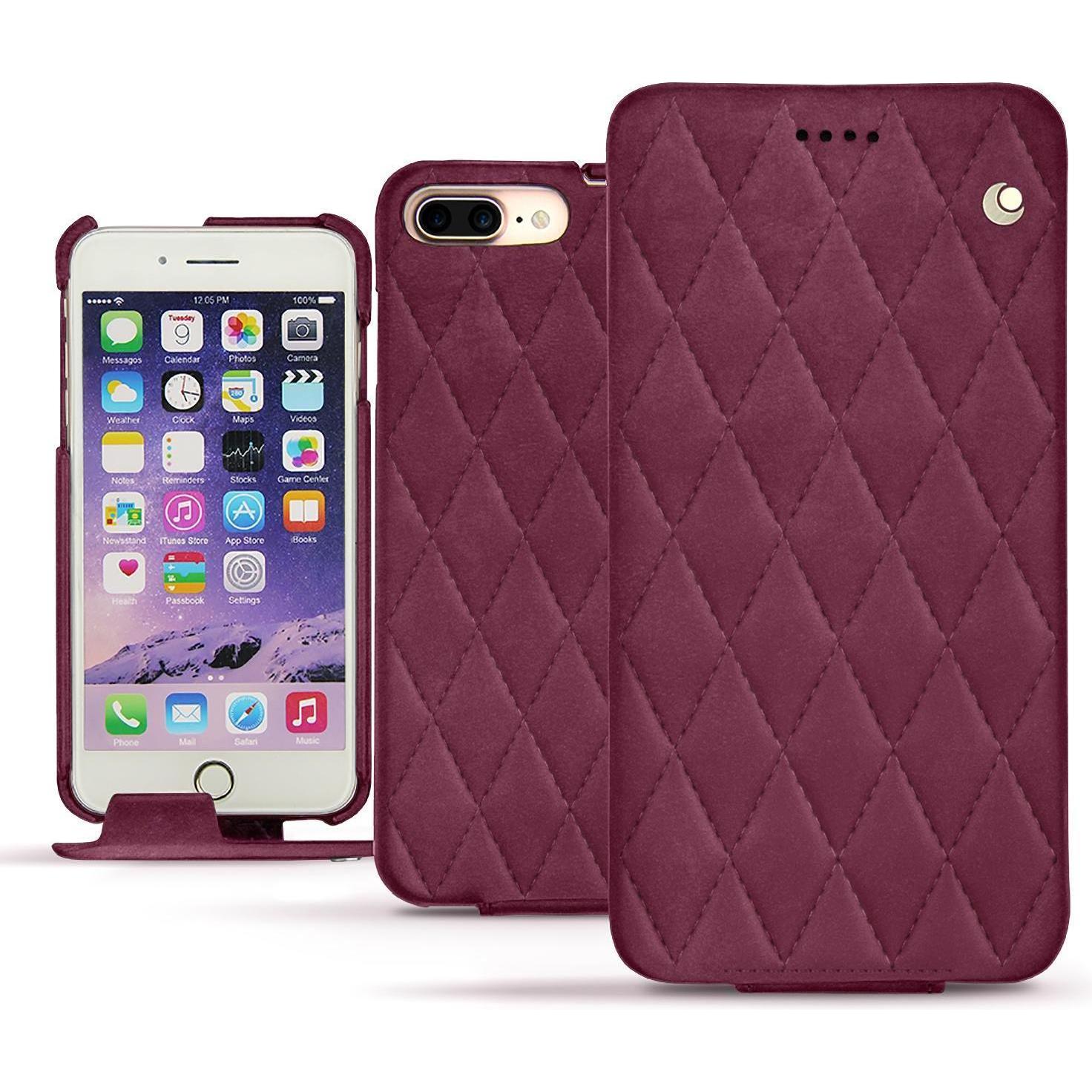 Noreve Lederschutzhülle vertikal (Apple iPhone 7 Plus), Smartphone Hülle, Violett