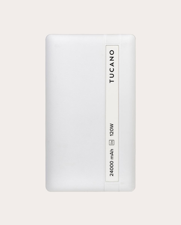Tucano Power bank for laptop, 24000 mAh, White (24000 mAh, 120 W)