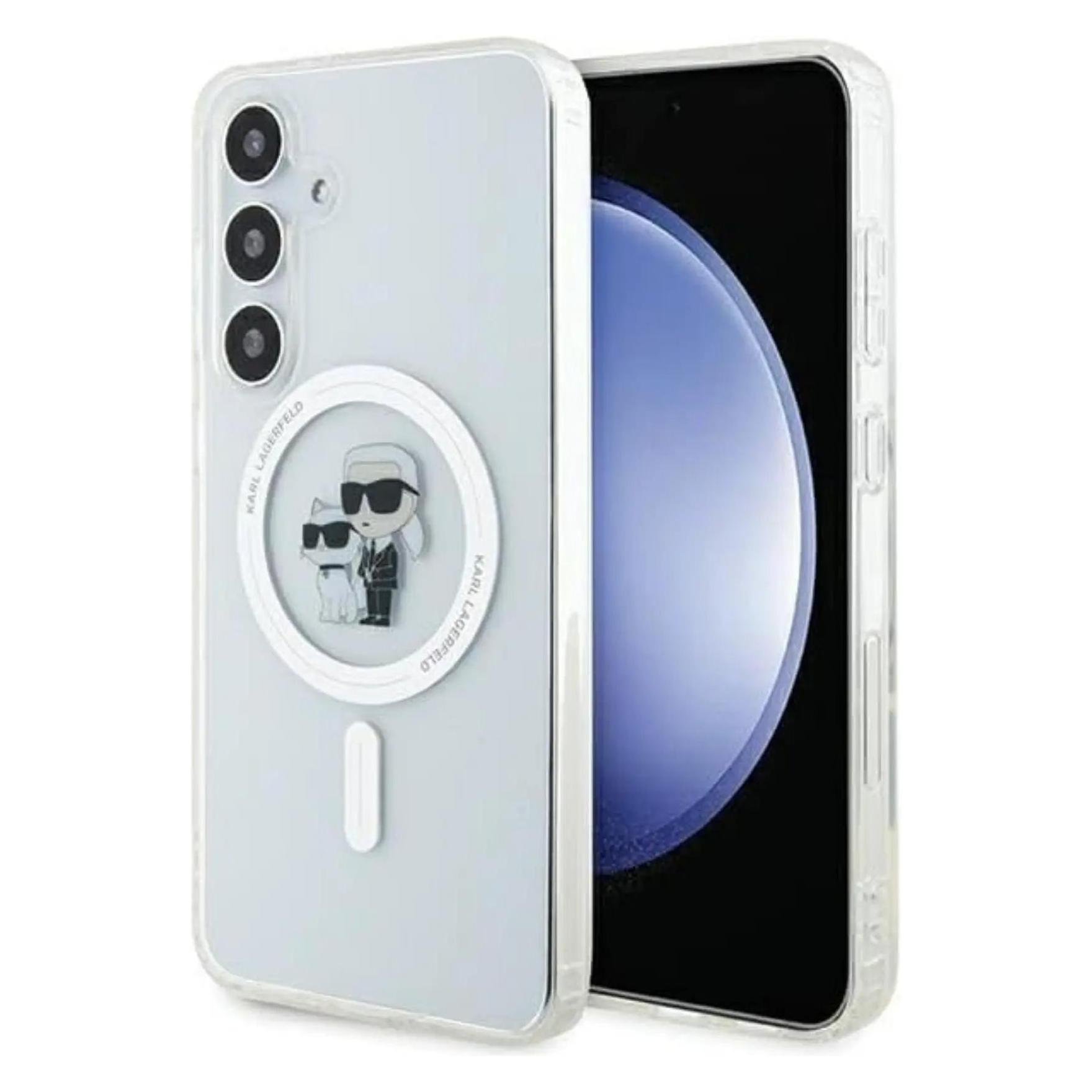 Karl Lagerfeld KLHMS24MHGKCNOT S24+ S926 Transparent Hardcase Iml Karl&Choupette MagSafe (Samsung Galaxy S24+), Smartphone Hülle, Transparent