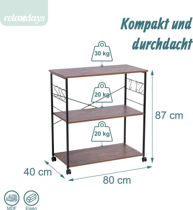 Produktbild Relaxdays Küchenrollwagen