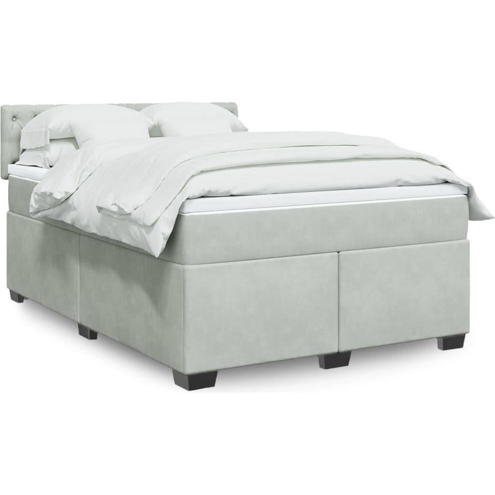 VidaXL, Bett, Bo x springbett mit Matratze 160 x 200 cm Samt (160 x 200 cm)
