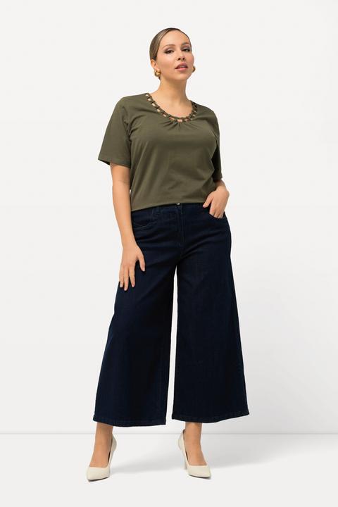 Actual product image Ulla Popken Marlene Soft Denim Cropped Culotte Jeans (52)