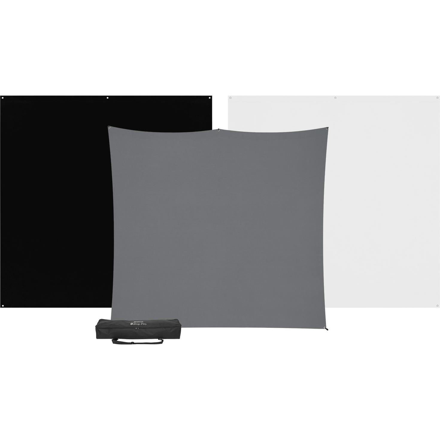 Westcott X-Drop Pro 3-Pack Backdrop Kit (8x8) Backdrop Kit, 2,4 x 2,4 m (243.80 cm, 168.90 cm) (815K)
