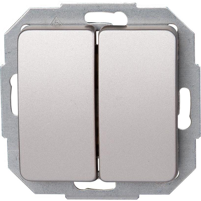 Kopp Wechselschalter MILANO stahl, Taster + Schalter, Silber