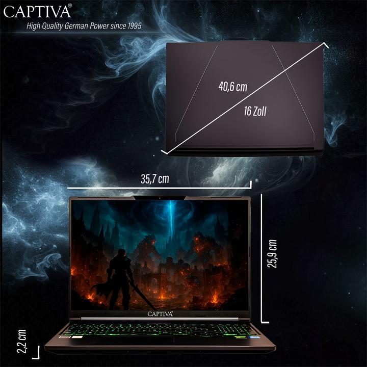 Produktbild Captiva Highend Gaming I10-0728GE Core i7 RTX 5070 (16", 2000 GB, 32 GB, DE)