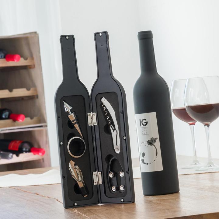 Produktbild InnovaGoods Geschenkset, 5x Weinzubehör - Weinflasche (Weinverschluss)