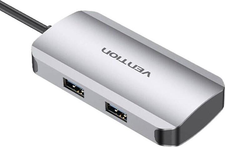 Actual product image Vention USB-C to USB-C Docking Station, 3x USB3.0, PD 0.15m TNDHB, grey (USB-C, 5 ports)
