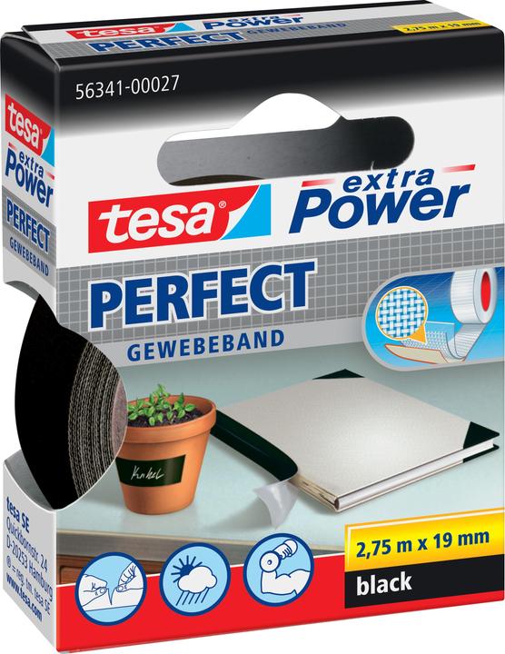 Actual product image tesa EXTRA POWER PERFECT fabric tape, fabric-reinforced duct tape (19 mm)