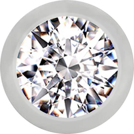 Immagine prodotto Star Piercing Micro sfera d'argento con cristallo d'argento (senza ottone, Acciaio chirurgico 316L)