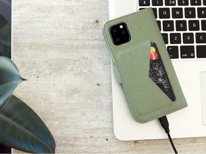 Actual product image Mobiparts Classic Wallet Case Apple iPhone 12 Pro Max Stone Green (Apple iPhone 12 Pro Max)