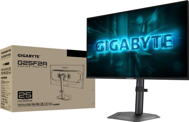Actual product image Gigabyte G25F2A 62,23cm 24,5Zoll SS IPS 1920x1080 FHD 240Hz 300cd/m2 2xHDMI 1xDP (1920 x 1080 pixels, 24.50")