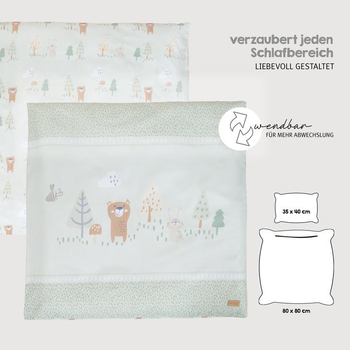 Produktbild Roba Wiegenset 2-teilig Woodland Buddies (35 x 40 cm, 80 x 80 cm)
