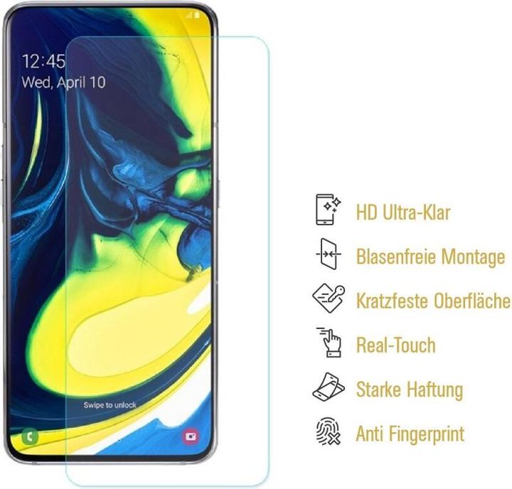 Actual product image Protectorking 4x Panzerfolie Anti-Shock HD Klar (4 Piece, Samsung Galaxy A80)