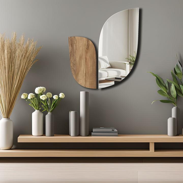Image du produit Wallxpert Ozgi Leaf Decorative Mirror (43 x 50 cm)