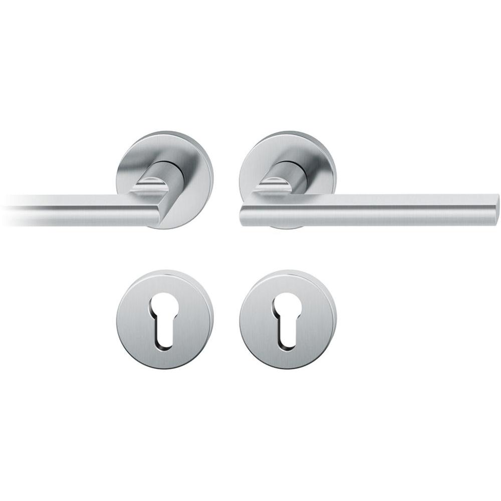 FSB, Türgriff + Fenstergriff, Rosettengarnitur 12 1035 Edelstahl F69 rund WC-R8 DIN links / rechts D/D (Türgarnitur)