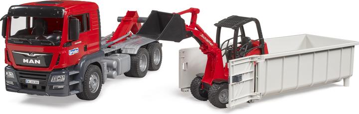 Productafbeelding Bruder MAN TGS vrachtwagen, Abrollcont., Schäffer Hoflad.