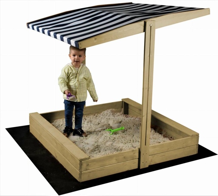 Produktbild Sand tropic Holzsandkasten mit Überdachung 120x120cm (natur)