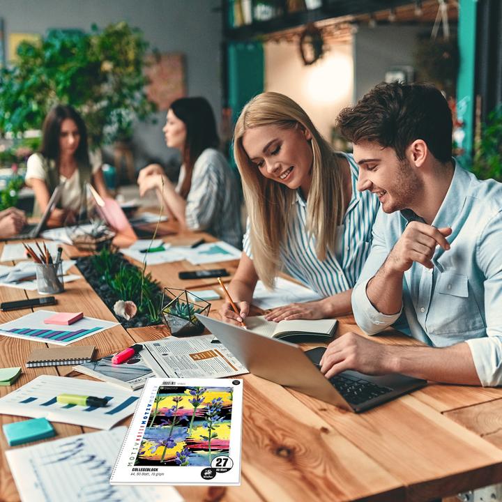 Actual product image Staufen College pad A4 80BL Lin.27 d'blue (A4, Lined, Soft cover)