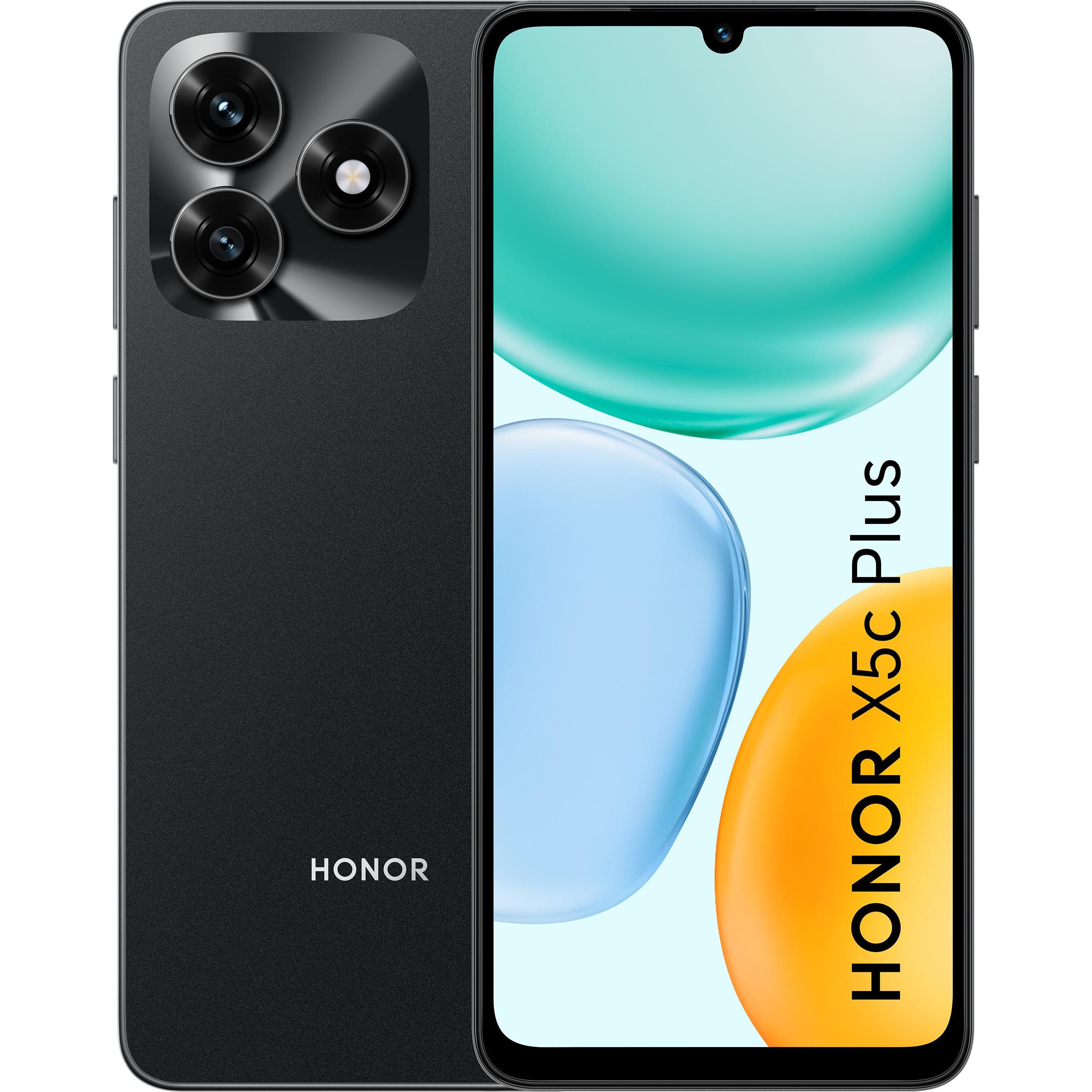 Honor X5c Plus Phone, 128GB/4GB, Midnight Black (128 GB, Midnight Black, 6.74", Doppia SIM), Smartphone, Nero