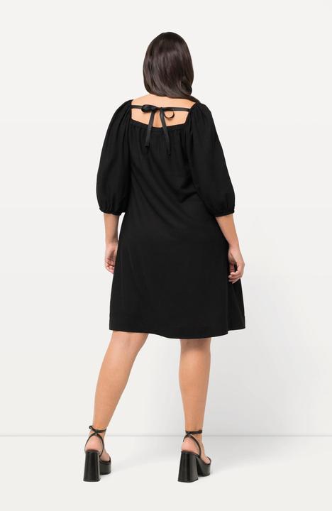 Actual product image Ulla Popken Tie Back 3/4 Sleeve Midi Dress (50, 52)