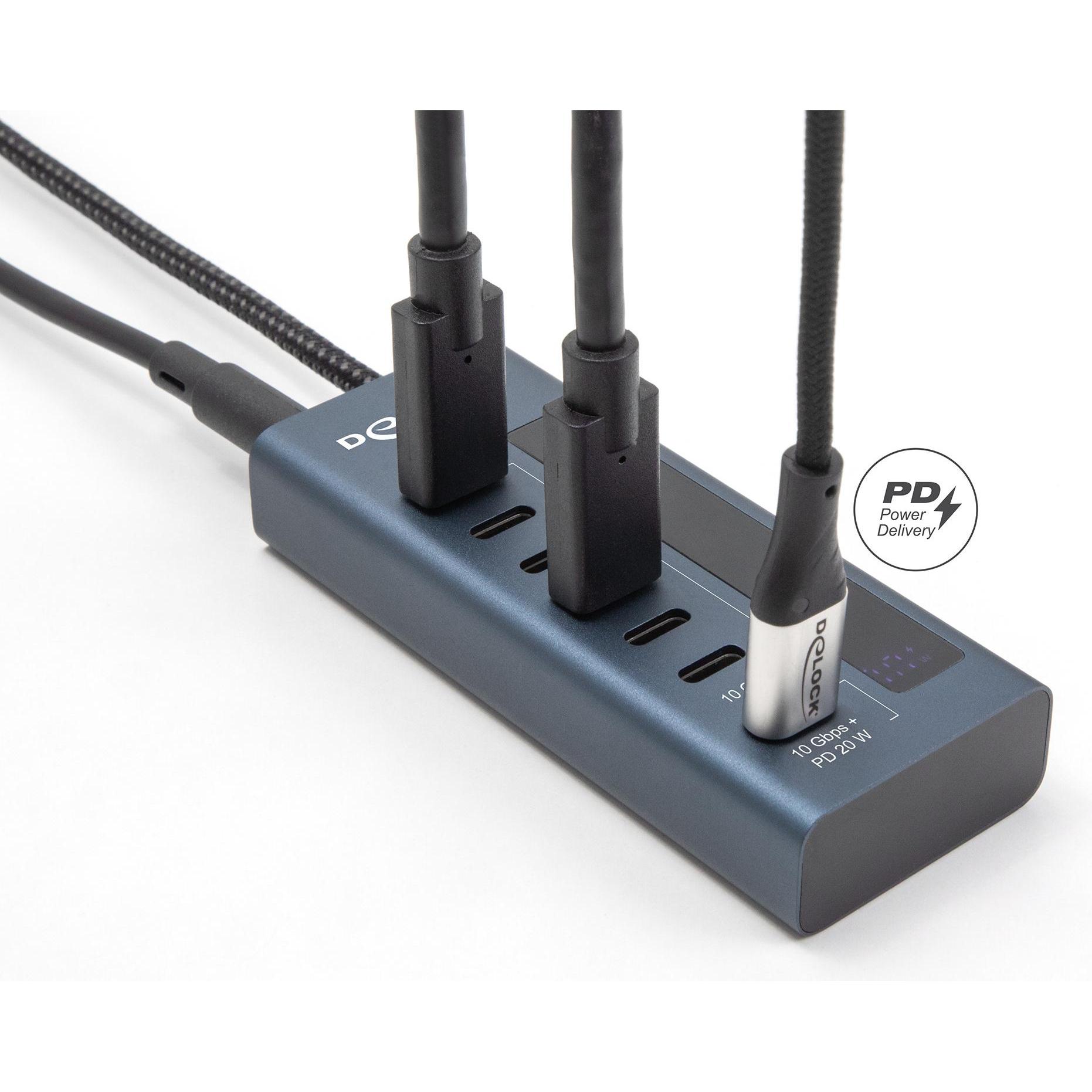Thumbnail - Delock USB 10 Gbps Hub mit 7 USB Type-C Ports davon 6 x Date (USB-C, 7 Ports), Dockingstation + USB Hub, Blau