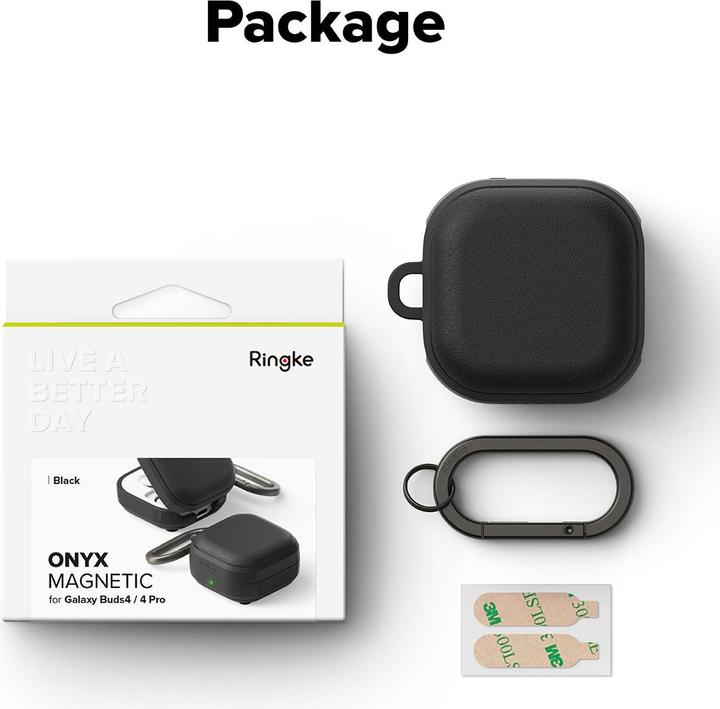 Produktbild Ringke Onyx Magnetisch Magsafe Samsung Galaxy Buds 4 / 4 Pro Schwarz (Ladecase Hülle)