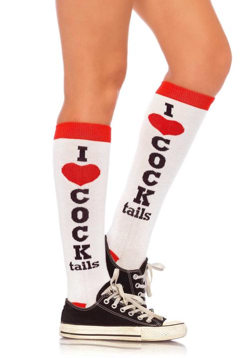 Produktbild Leg Avenue Kniestrümpfe I Love Cocktails weiss (One Size)