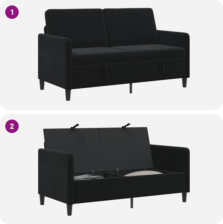 Produktbild vidaXL Sofa mit Stauraum (2-Sitzer)