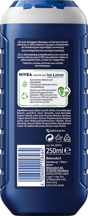 Produktbild NIVEA MEN Multipack Anti-Schuppen pH-Optimal Shampoo (6 Stück) (Flüssiges Shampoo)
