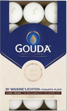 Productafbeelding Gouda Theelichtjes, 8 uur, 30 stuks, wit (30 Pcs.)