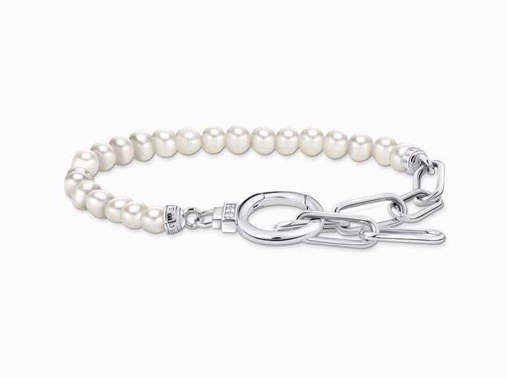 Produktbild Thomas Sabo Armband aus Perlen und Ankerelementen mit weissen Steinen Silber (19 cm, 925er Silber)