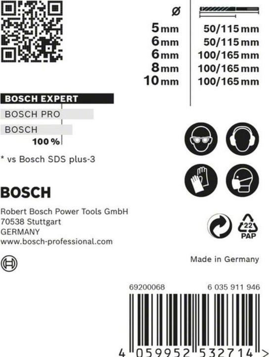 Produktbild Bosch Professional Zubehör EXPERT SDS plus-7X Hammerbohrer-Set, 5/6/6/8/10 mm, 5-tlg. (5, 6, 8, 10 mm)