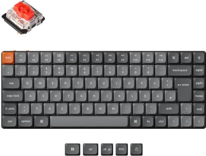 Productafbeelding Keychron K3 Max (grijs/oranje, DE layout, Gateron Low Profile 2.0 Mechanical Blue, hot-swap, aluminium frame