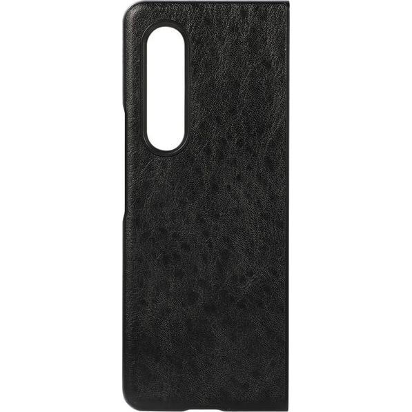 Thumbnail - MU Classic Crazy Horse Leder Hardcase Hülle (Samsung Galaxy Z Fold3), Smartphone Hülle, Schwarz