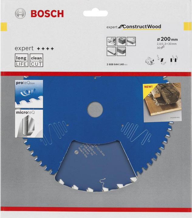 Actual product image Bosch Professional Zubehör Circular saw blade Expert for Construct Wood, 200 x 30 x 2.0 mm, 30