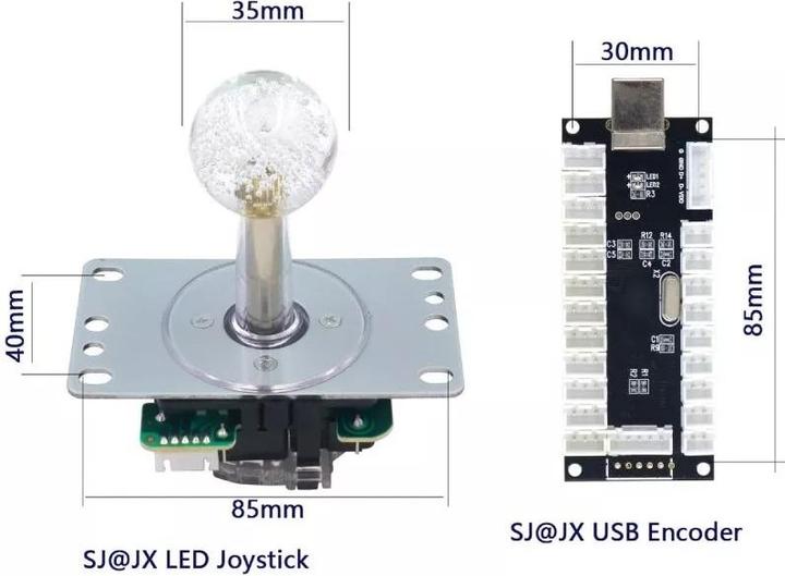 Immagine prodotto NoName Kit di pulsanti e joystick arcade retroilluminati a LED - Verde (Lampone Pi 3)