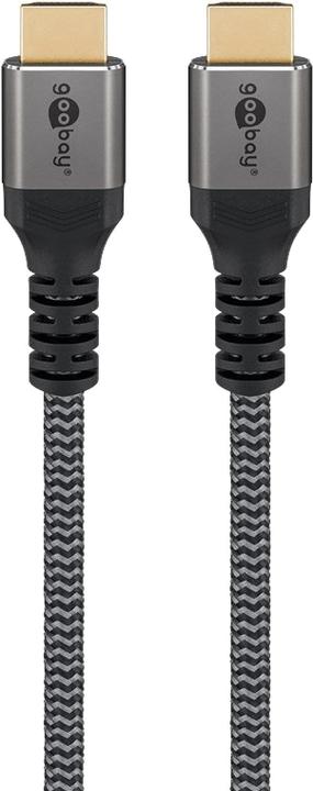 Actual product image Goobay High-speed HDMI cable with Ethernet, 5 m, Sharkskin Grey (5 m, HDMI)