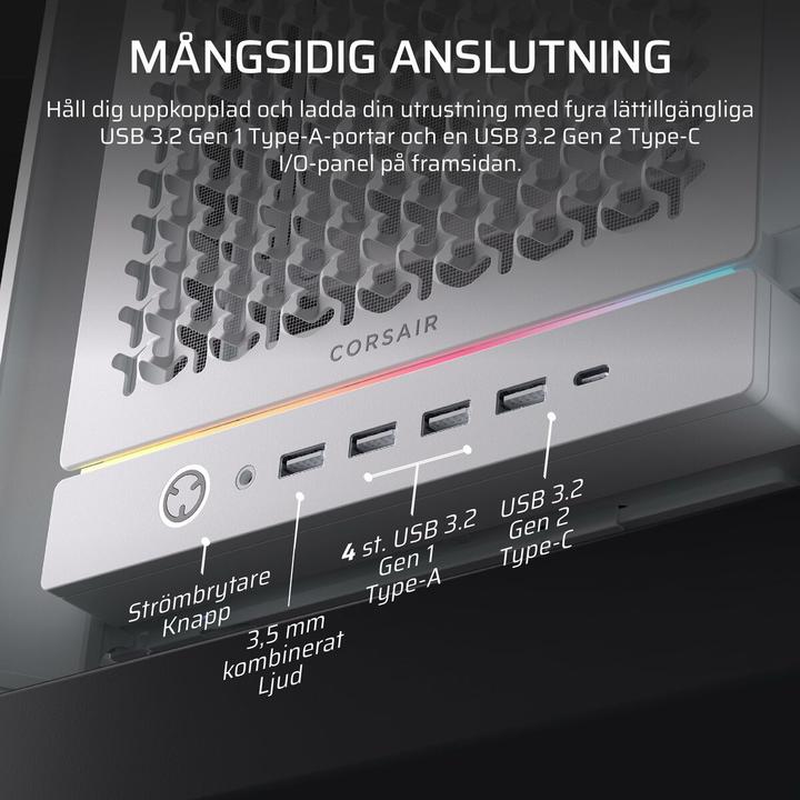 Actual product image Corsair FRAME 5000D RS WHITE MID CASE (Mini-ITX, ATX, mATX, E-ATX)