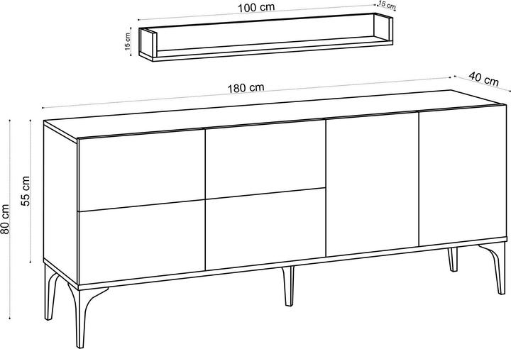 Image du produit Hanah Home Stella (180 x 55 x 40 cm)