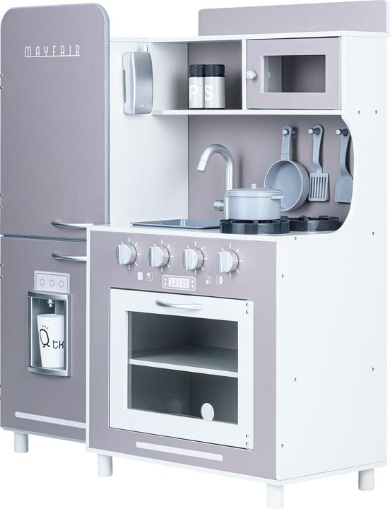 Produktbild Teamson Kids Mayfair Kids Wooden Play Kitchen & 11 Accessoires Grau TD-13302c